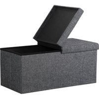 Casaria Faltbare Sitztruhe mit klappbarem Deckel dunkelgrau - 80x40x40cm von Casaria