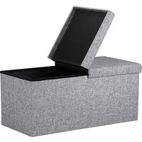Casaria Faltbare Sitztruhe mit klappbarem Deckel hellgrau - 80x40x40cm von Casaria