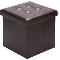 Casaria Faltbarer Sitzhocker mit Stauraum braun 38x38x38 cm von Casaria
