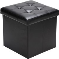 Casaria® Faltbarer Sitzhocker mit Stauraum schwarz 38x38x38 cm von Casaria