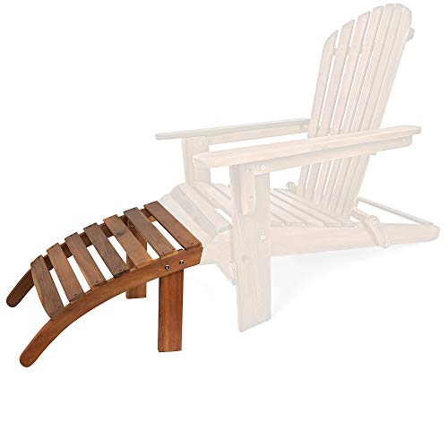 Casaria® Fußhocker Holz Outdoor wetterfest 160kg Belastbarkeit Holzstreben Garten Balkon Terrasse Adirondack Liege Stuhl Sonnenliege Braun Akazie von Casaria