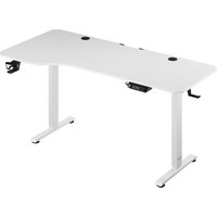 Casaria® Höhenverstellbarer Schreibtisch Weiß 160x75x73-118cm von Casaria