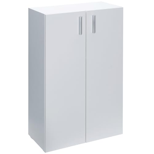 Casaria® Kommode mit 2 Türen 115,5x60x30cm Holz Modern höhenverstellbarer Einlegeboden Schlafzimmer Büro Flur Mehrzweckschrank Aktenschrank Schrank Weiß von Casaria