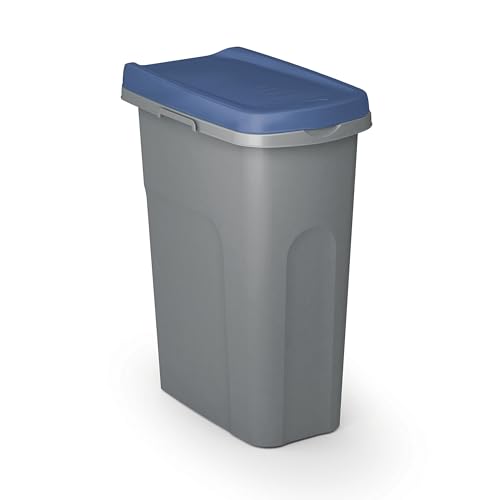 Casaria® Mülleimer Küche 25L mit Deckel Geruchsdicht Müllbeutelhalterung Kunststoff Abfalleimer 39x24cm Bad Papierkorb Büro Mülltrennsystem Blau von Casaria