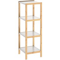 Casaria Standregal Bambus Weiß 110x33x34cm von Casaria