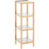 Casaria® Standregal Bambus Weiß 110x33x34cm von Casaria