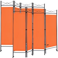 Casaria 2er Set Paravent Lucca 180x163 cm Verstellbar Raumteiler Trennwand Umkleide Sichtschutz Spanische Wand Orange von Casaria