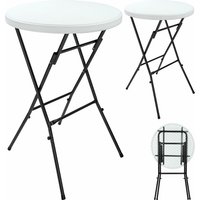 2er Set Stehtisch klappbar ø 72 cm aus Kunststoff - Bistrotisch Klapptisch Partystehtisch Partytisch weiß - Casaria von Casaria