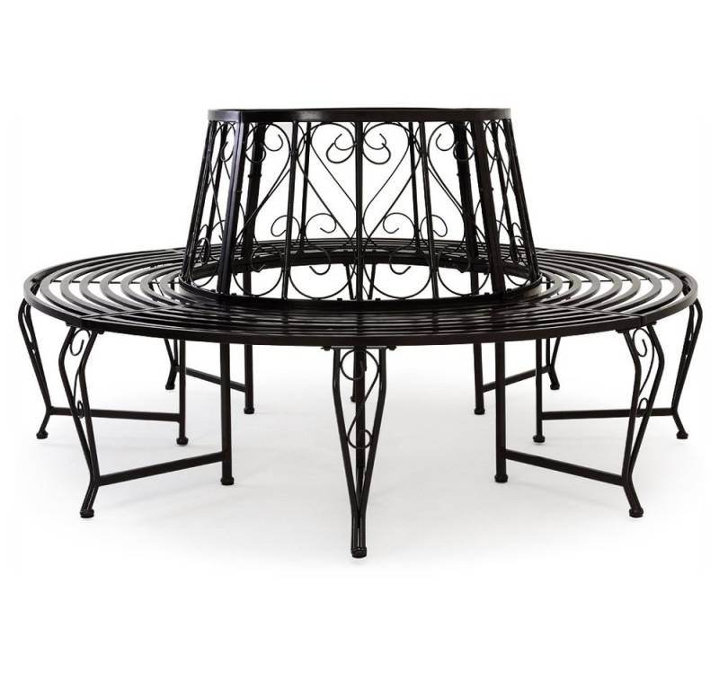 Casaria Bank, Sitzbank Ø160cm Metall 320kg Belastbar Garten Baum Schwarz von Casaria