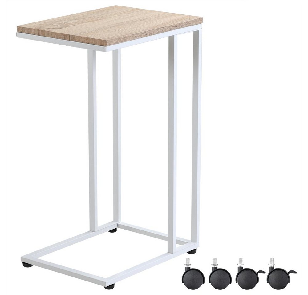 Casaria Beistelltisch, mit 4 Rollen 2 Bremsen 50x35x70cm 40kg Belastbarkeit Kippsicher Stabil von Casaria