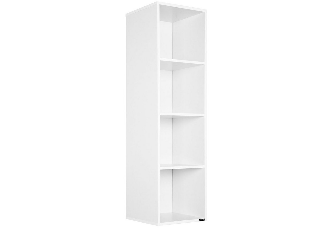 Casaria Bücherregal Skylar, 4 Fächer 106 x 30 x 30 cm Kippschutz Bodenschoner 40kg Belastbarkeit von Casaria