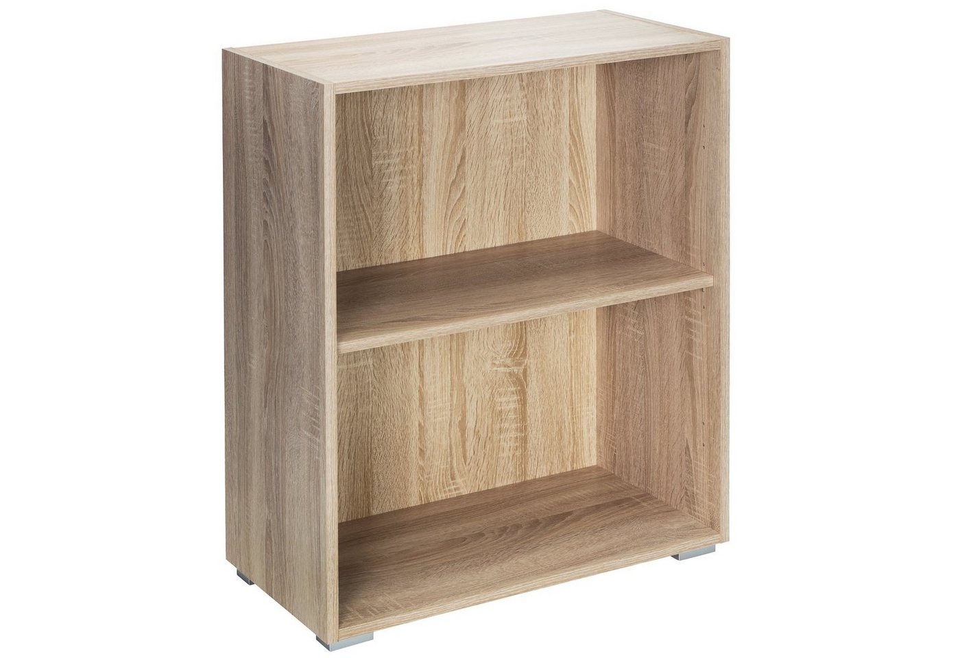 Casaria Bücherregal Vela, 77x60x28cm Eiche 2 Fächer Boden Höhenverstellbar 150kg Belastbarkeit von Casaria