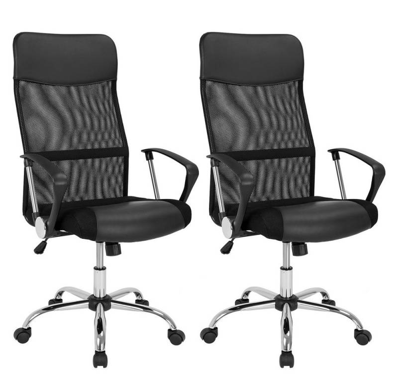 Casaria Bürostuhl (4 St), Ergonomisch Atmungsaktiv 110kg Belastbarkeit Höhenverstellbar Neigbar von Casaria