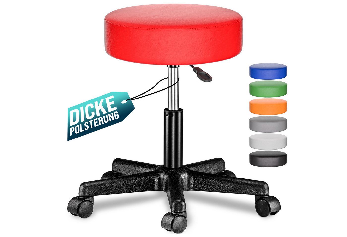 Casaria Drehhocker, Höhenverstellbar 10cm Polsterung 46-60cm Sitzhöhe 360° Drehbar Ø35cm Casaria Drehhocker, Höhenverstellbar 10cm Polsterung 46-60cm Sitzhöhe 360° Drehbar Ø35cm von Casaria