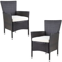 Gartenstühle 2er Set Polyrattan Stapelbar mit Auflagen 160kg Belastbarkeit Wetterfest Outdoor Garten Terrasse Balkon Stapelstuhl Stuhl Sessel braun Gartenstühle 2er Set Polyrattan Stapelbar mit Auflagen 160kg Belastbarkeit Wetterfest Outdoor Garten Terrasse Balkon Stapelstuhl Stuhl Sessel braun von Casaria