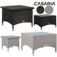 Casaria Gartentisch - Beistelltisch Polyrattan 58 x 58 x 42cm creme von Casaria