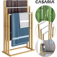 Casaria Handtuchhalter Bambus/Edelstahl 84 x 46 x 24cm braun von Casaria