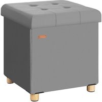 Casaria - Hocker mit Stauraum Samt Faltbar inkl. Füßen 38x38cm 300kg Belastbarkeit Wohnzimmer Schlafzimmer Flur Sitzhocker Fußhocker Polsterhocker von Casaria