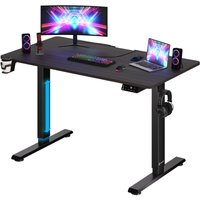 Casaria - Höhenverstellbarer Schreibtisch mit Tischplatte Elektrisch lcd- Display 73-118cm Stahlgestell Büro Gaming Computertisch 110cm Braun von Casaria