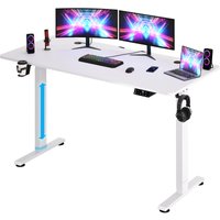 CASARIA® Höhenverstellbarer Schreibtisch mit Tischplatte Elektrisch LCD- Display 73-118cm Stahlgestell Büro Gaming Computertisch 140cm Weiß von Casaria