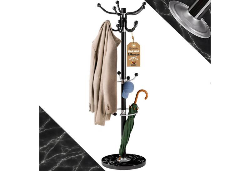 Casaria Kleiderständer, Marmorsockel Metall 14 Haken 360° Drehbar Stabil Modern 37x37x175cm Casaria Kleiderständer, Marmorsockel Metall 14 Haken 360° Drehbar Stabil Modern 37x37x175cm von Casaria