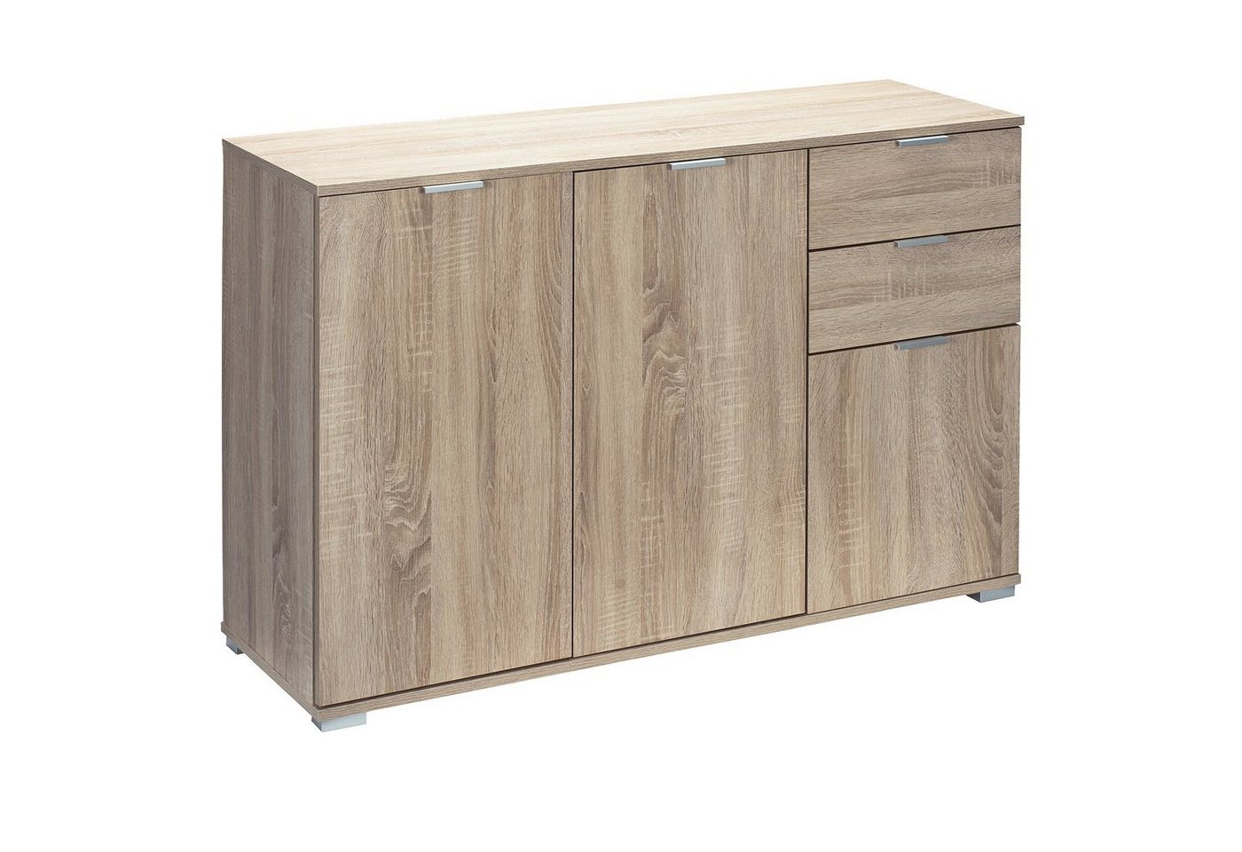 Casaria Kommode Alba DB131, mit 3 Türen 2 Schubladen 107x75x35cm spiegelbarer Aufbau Holz von Casaria