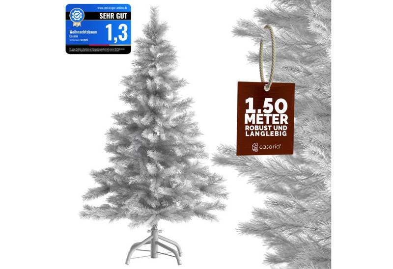 Casaria Künstlicher Weihnachtsbaum, Tanne, 150cm dichte Spitzen weißer Baum Metallständer Schnellaufbau flammfest Casaria Künstlicher Weihnachtsbaum, Tanne, 150cm dichte Spitzen weißer Baum Metallständer Schnellaufbau flammfest von Casaria