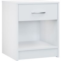 Nachttisch mit Schublade 50cm Boxspringbett Komforthöhe Ablage Schlafzimmer Nachtschrank Nachtkästchen Nachtkommode Holz 50x40x35cm Weiß - Casaria von Casaria
