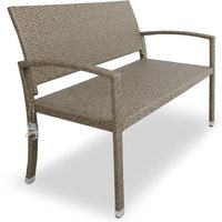 Gartenbank Wetterfest Polyrattan UV-beständig 320kg Belastbar Garten Terrasse Balkon Bank Balkonbank Gartenmöbel 122x58x87cm 2-Sitzer creme - Casaria von Casaria