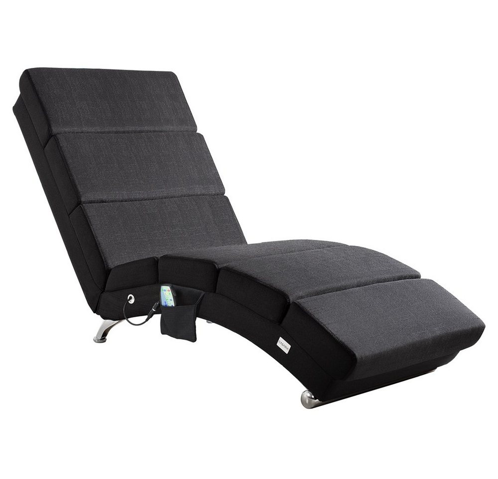 Casaria Relaxliege London Massage, 1 Teile, Massage Heizfunktion 186x89x55cm Stoff Gepolstert 180kg Belastbarkeit von Casaria