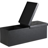 Casaria Sitzbank Schwarz 115x38x38cm mit Klappdeckel von Casaria