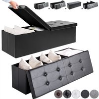 Casaria Sitzbank Sitztruhe Ottomane faltbar 80 x 40 x 40cm schwarz von Casaria