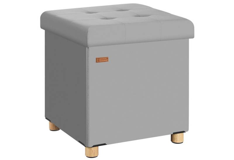Casaria Sitzhocker, Samt Grau Faltbar inkl. Füßen 38x38cm 300kg Belastbarkeit Wohnzimmer von Casaria