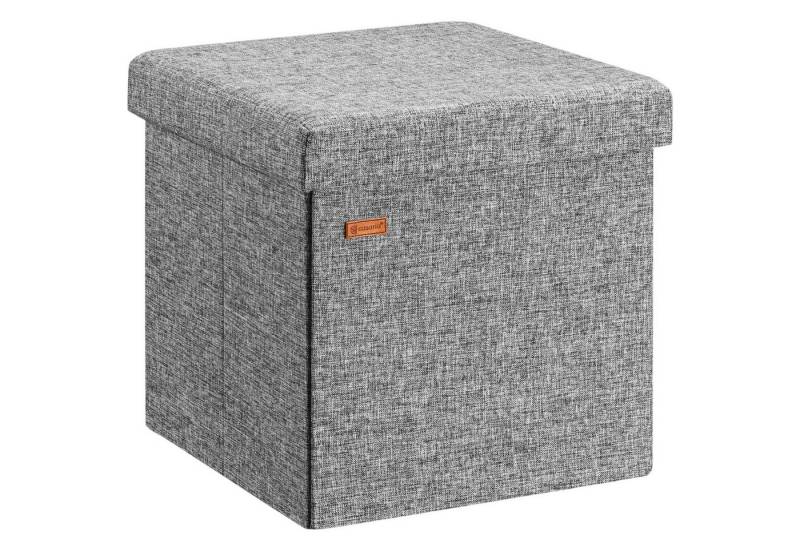 Casaria Sitzhocker, mit Stauraum Grau Faltbar Deckel Stoff Gepolstert 40x40x40cm Klein von Casaria