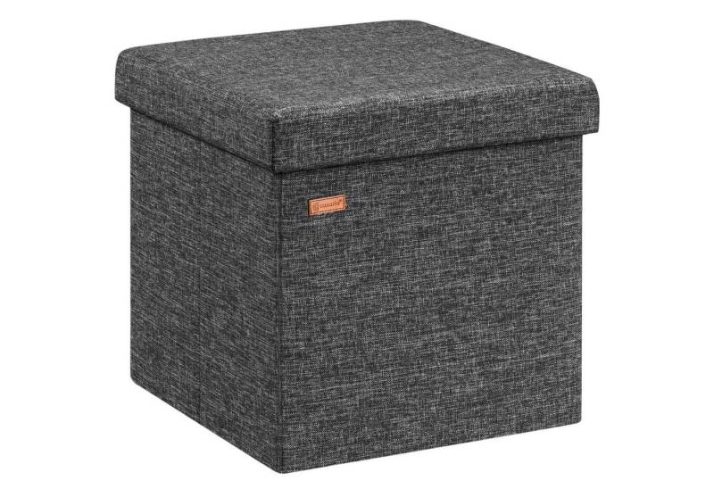 Casaria Sitzhocker, mit Stauraum Dunkelgrau Faltbar Deckel Stoff Gepolstert 38x38x38cm von Casaria