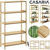 Casaria - Badregal Standregal Bambus 5 Böden 60x26x130cm Groß Stehend Offen 50 kg Belastbarkeit Holz Bad Badezimmer Küche Wohnzimmer Keller Regal von Casaria