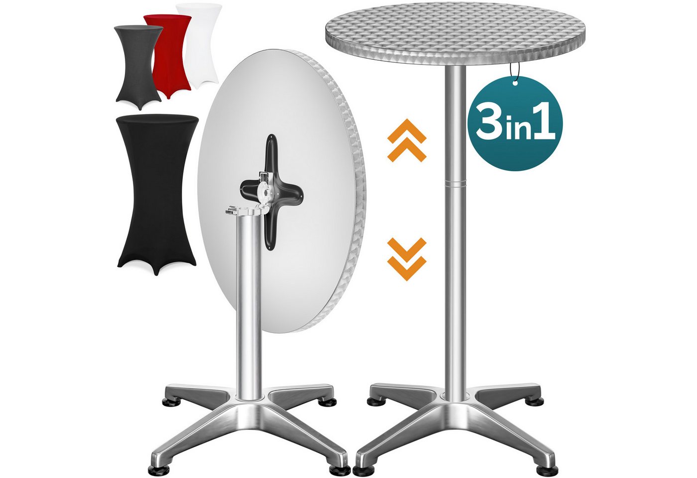 Casaria Stehtisch, mit Husse Klappbar Höhenverstellbar Hoch Alu Rund Ø60cm Wetterfest Casaria Stehtisch, mit Husse Klappbar Höhenverstellbar Hoch Alu Rund Ø60cm Wetterfest von Casaria