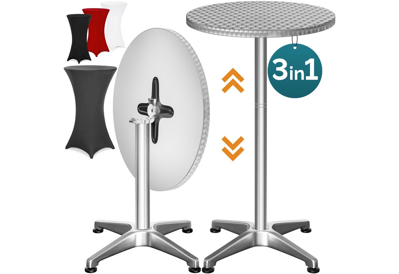 Casaria Stehtisch, mit Husse Klappbar Höhenverstellbar Hoch Alu Rund Ø60cm Wetterfest Casaria Stehtisch, mit Husse Klappbar Höhenverstellbar Hoch Alu Rund Ø60cm Wetterfest von Casaria