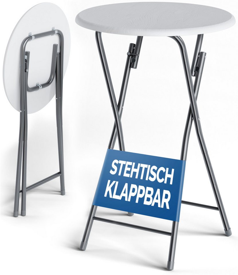 Casaria Stehtisch (1-St), Klappbar 110cm Hoch Rund Ø60cm Garten Camping Bistrotisch Partytisch von Casaria