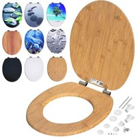 Toilettendeckel mit doppelter Absenkautomatik mdf rostfreie Metall Scharniere wc Sitz 175kg Belastbar Antibakteriell Toilettensitz Klobrille Bambus Toilettendeckel mit doppelter Absenkautomatik mdf rostfreie Metall Scharniere wc Sitz 175kg Belastbar Antibakteriell Toilettensitz Klobrille Bambus von Casaria