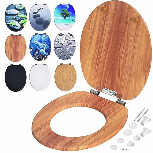CASARIA® Toilettendeckel mit doppelter Absenkautomatik MDF rostfreie Metall Scharniere WC Sitz 175kg Belastbar Antibakteriell Toilettensitz Holz CASARIA® Toilettendeckel mit doppelter Absenkautomatik MDF rostfreie Metall Scharniere WC Sitz 175kg Belastbar Antibakteriell Toilettensitz Holz von Casaria