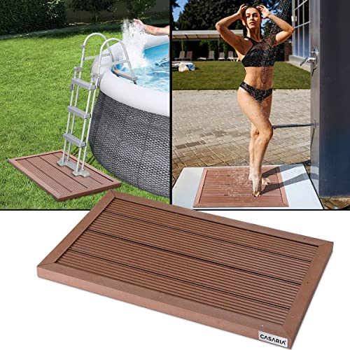 Casaria® WPC Bodenelement Solardusche 101x63x5,5cm Anti Rutsch Pads Terracotta Bodenplatte Gartendusche Poolleiter von Casaria