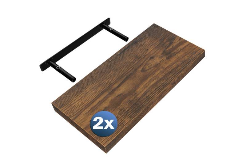 Casaria Wandregal, Dunkle Eiche Hängeregal mit Halterung 15kg Tragkraft Wohnzimmer 50cm Casaria Wandregal, Dunkle Eiche Hängeregal mit Halterung 15kg Tragkraft Wohnzimmer 50cm von Casaria