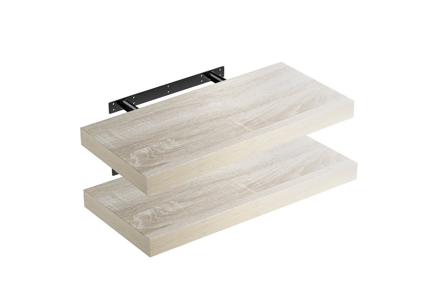 Casaria Wandregal, Eiche Hängeregal mit Halterung 15kg Tragkraft Wohnzimmer Flur 50cm von Casaria
