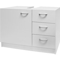 Casaria - Waschbeckenunterschrank 3 Schubladen 63x54x30cm Badezimmer Unterschrank Waschtischunterschrank Badschrank weiß von Casaria