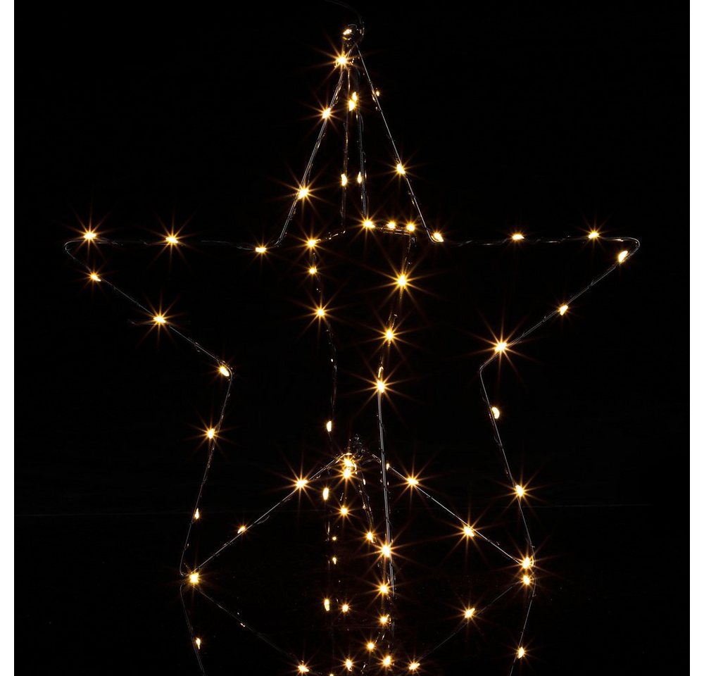 Casaria Weihnachtsfigur, LED Weihnachtsstern Beleuchtet Innen & Außen Batterie Hängend Timer von Casaria