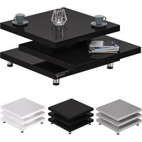 Couchtisch New York 72x72cm Wohnzimmertisch Hochglanz Design Modern 360° drehbare Tischplatte höhenverstellbare Füße mdf Sofatisch Cube 60x60cm von Casaria
