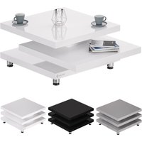 Couchtisch New York 72x72cm Wohnzimmertisch Hochglanz Design Modern 360° drehbare Tischplatte höhenverstellbare Füße mdf Sofatisch Cube 60x60cm von Casaria