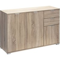 Deuba - casaria® Kommode Alba Holz Modern höhenverstellbarer Einlegeboden Schlafzimmer Büro Flur Mehrzweckschrank Aktenschrank Schrank DB131 - Eiche von Casaria
