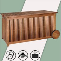 Casaria - Gartenbox Holz 350L Deckel 160kg belastbar Räder Griff Innenplane Ablaufkante Garten Stauraum Box Auflagenbox Akazie Wetterfest 117x52cm Casaria - Gartenbox Holz 350L Deckel 160kg belastbar Räder Griff Innenplane Ablaufkante Garten Stauraum Box Auflagenbox Akazie Wetterfest 117x52cm von Casaria